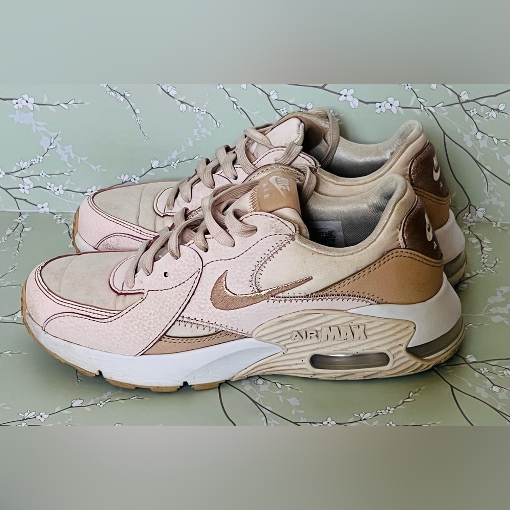 Nike Women’s Pink and Metallic Beige Air Max Sneakers